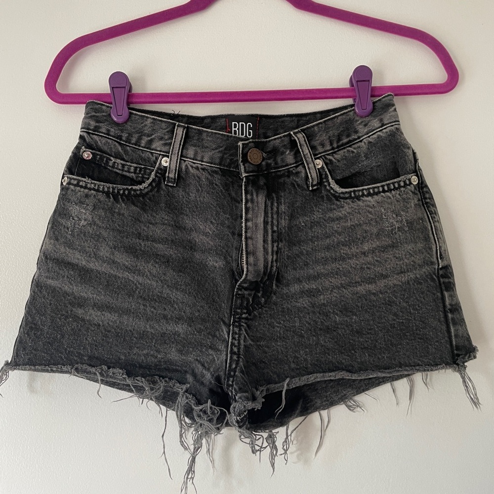 BDG Women's Distressed Gray Denim Shorts